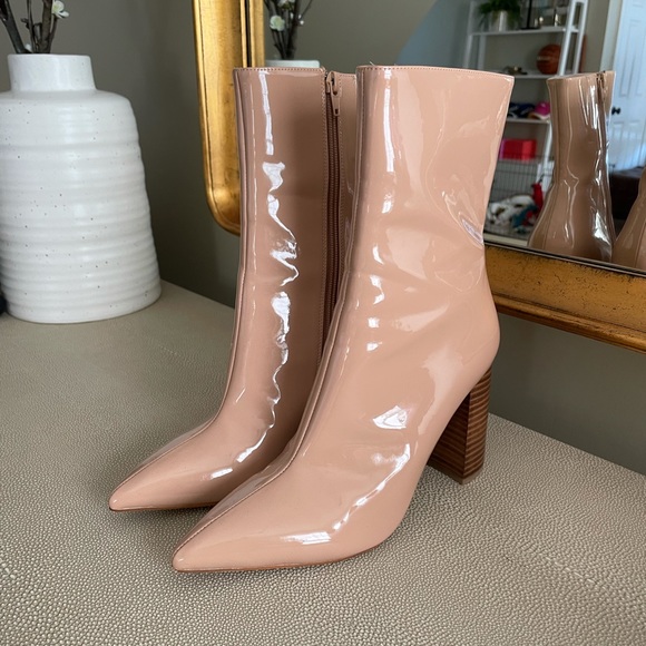 Jeffrey Campbell Shoes - Jeffrey Campbell Siren Bootie Nude Patent 8M